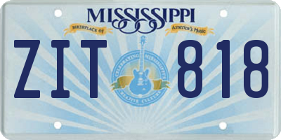MS license plate ZIT818