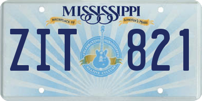 MS license plate ZIT821