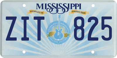 MS license plate ZIT825