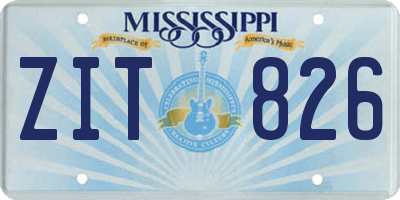 MS license plate ZIT826