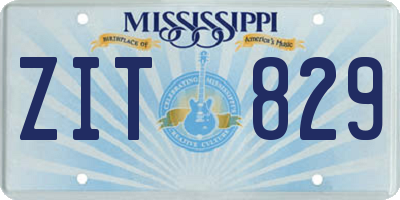 MS license plate ZIT829