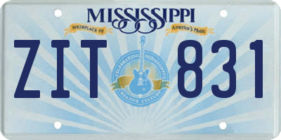 MS license plate ZIT831
