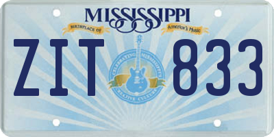 MS license plate ZIT833