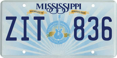 MS license plate ZIT836