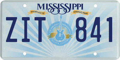 MS license plate ZIT841