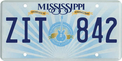 MS license plate ZIT842