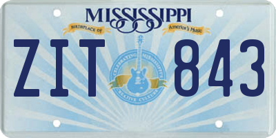 MS license plate ZIT843