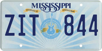MS license plate ZIT844