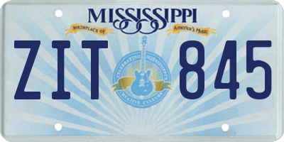 MS license plate ZIT845