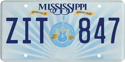 MS license plate ZIT847