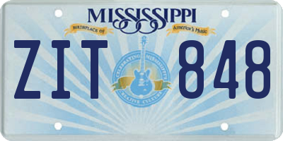 MS license plate ZIT848