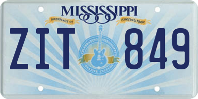MS license plate ZIT849