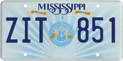 MS license plate ZIT851