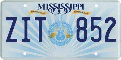 MS license plate ZIT852