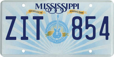 MS license plate ZIT854