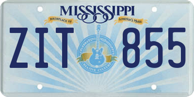 MS license plate ZIT855