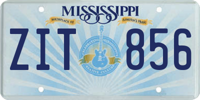 MS license plate ZIT856