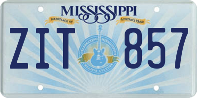 MS license plate ZIT857