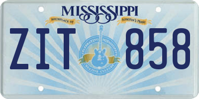MS license plate ZIT858