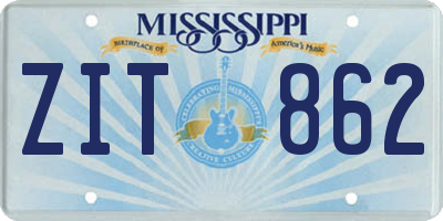 MS license plate ZIT862
