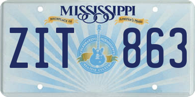MS license plate ZIT863