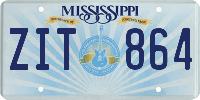 MS license plate ZIT864