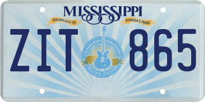 MS license plate ZIT865