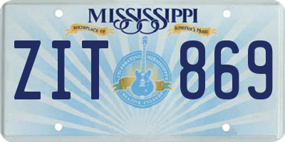 MS license plate ZIT869