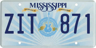 MS license plate ZIT871