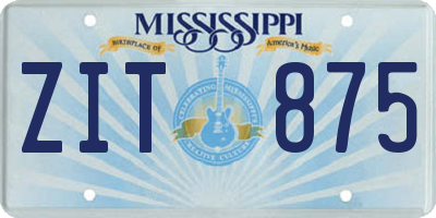 MS license plate ZIT875
