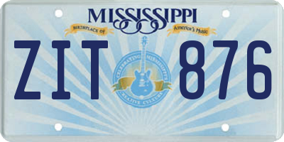 MS license plate ZIT876