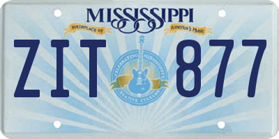 MS license plate ZIT877