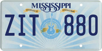 MS license plate ZIT880