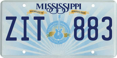 MS license plate ZIT883