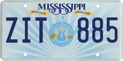 MS license plate ZIT885