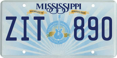 MS license plate ZIT890