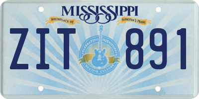 MS license plate ZIT891
