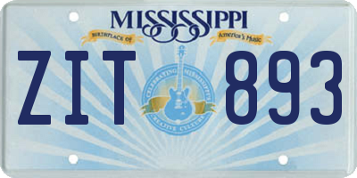 MS license plate ZIT893