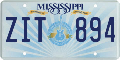 MS license plate ZIT894