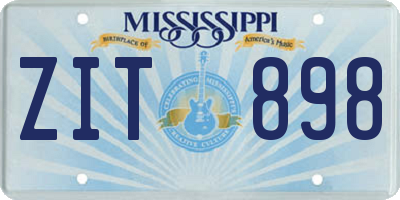 MS license plate ZIT898