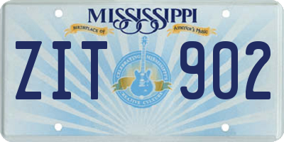 MS license plate ZIT902