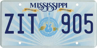 MS license plate ZIT905