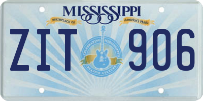 MS license plate ZIT906