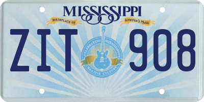 MS license plate ZIT908