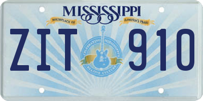 MS license plate ZIT910