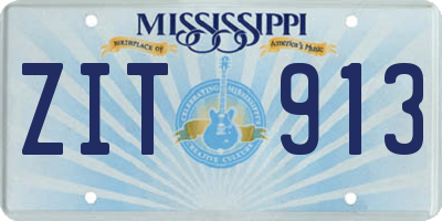 MS license plate ZIT913