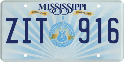 MS license plate ZIT916