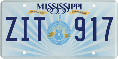 MS license plate ZIT917