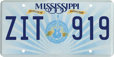 MS license plate ZIT919