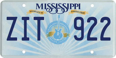 MS license plate ZIT922